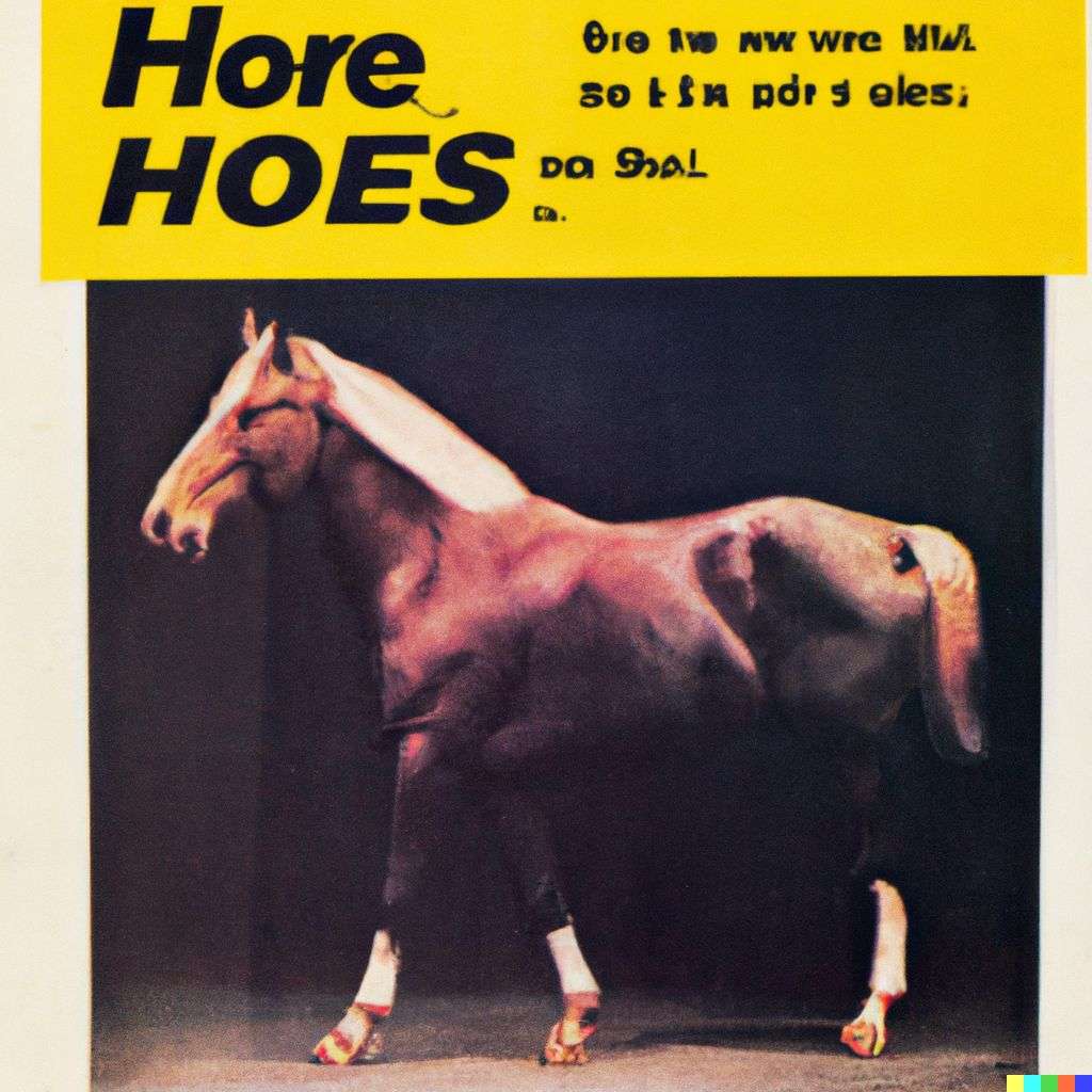 a horse, advertisement from the '60s